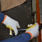 0003 guantes de trabajo industriales punteados/guantes blanqueados