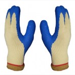 0068 guantes resistentes al corte con recubrimiento de látex azul palma arrugada