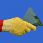 0072 double sided bleached glove with PVC dots coating gloves