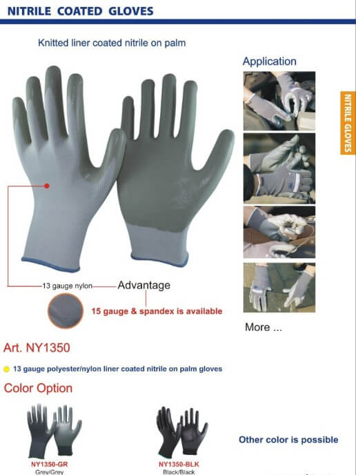 GANTS ENDUITS DE NITRILE