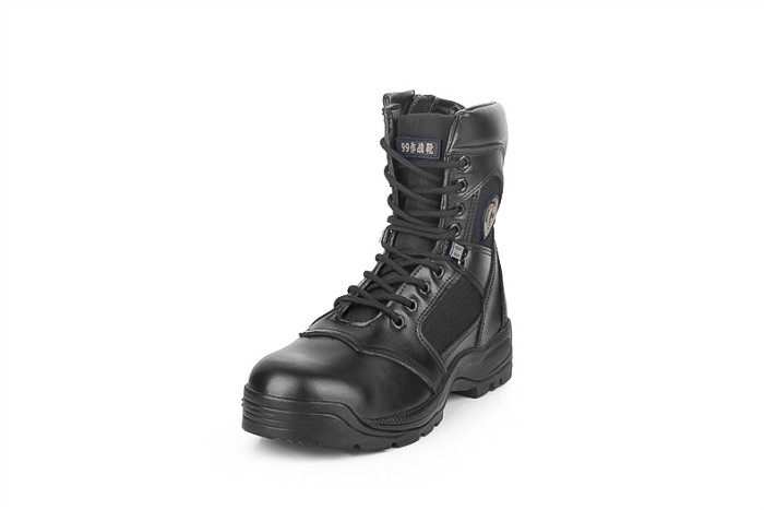 Black Leather Police Army Tactical Military Boots - Baymro Safety China ...