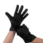 Guantes de TPE desechables elásticos de color negro para uso doméstico