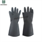 Waterproof and chemical resistant industrial natural latex safety gloves