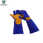 Gants en croûte de cuir de vache bleu royal